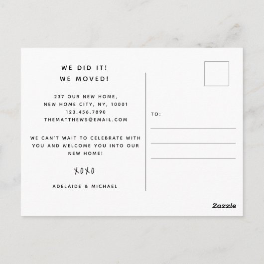 4 Foto: New Home Change of Address Notice Briefkaart (Achterkant)