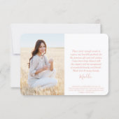 4 Foto Nieuw Adres Blush Roze en Goud Afstuderen Bedankkaart (Achterkant)