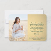 4 Foto Nieuw adres Modern Green Gold Afstuderen Bedankkaart (Achterkant)