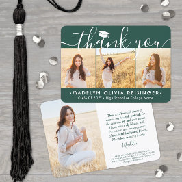 4 Foto Nieuw Adres Modern Green White Afstuderen Bedankkaart