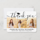 4 Foto Nieuw Adres Modern Script Afstuderen Bedankkaart (Voorkant)