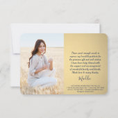 4 Foto Nieuw adres Navy Blue en Gold Afstuderen Bedankkaart (Achterkant)