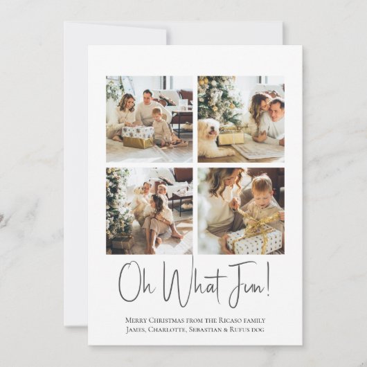 4 foto oh wat een leuke kerst template feestdagenkaart (Voorkant)