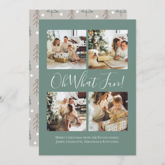 4 Foto oh Wat een leuke Scandinavische kerst Feestdagenkaart (Voorkant / Achterkant)