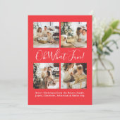 4 Foto oh Wat een leuke Scandinavische kerst Feestdagenkaart (Staand voorkant)