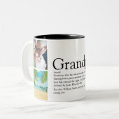 4 Foto Opa, Grootvader, Papa Definitie Tweekleurige Koffiemok (Voorkant links)