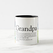 4 Foto Opa, Grootvader, Papa Definitie Tweekleurige Koffiemok (Center)