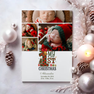 4 Foto Plaid Eerste Kerstmis Feestdagenkaart