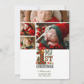 4 Foto Plaid Eerste Kerstmis Feestdagenkaart (Voorkant)