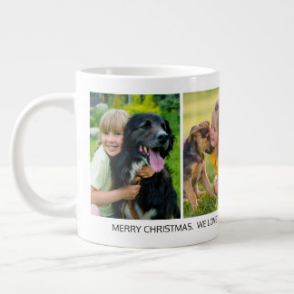 4 Foto Prettig Kerst Oma/Opa Kleinkind Grote Koffiekop