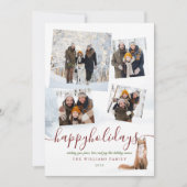 4 Foto Prettig Kerstfeest Winter Vos Kerstmis Feestdagenkaart (Voorkant)