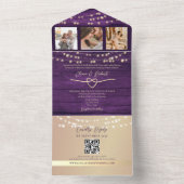 4 Foto QR Code Huwelijk All In One Uitnodiging (Binnen)