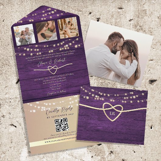 4 Foto QR Code Huwelijk All In One Uitnodiging