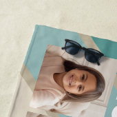 4 Foto Retro streep patroon funky naam Strandlaken (In situ)