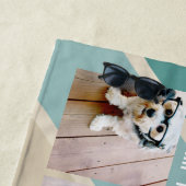 4 Foto Retro streep patroon funky naam Strandlaken (In situ)