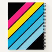 4 foto retro streeppatroon cmyk script naam notitieboek (Achterkant)