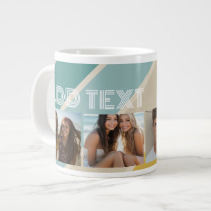 4 foto retro streeppatroon funky naam grote koffiekop