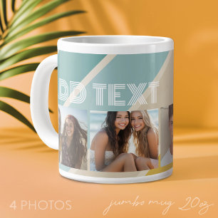 4 foto retro streeppatroon funky naam grote koffiekop