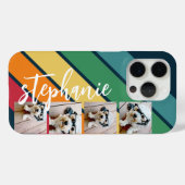 4 Foto Retro streeppatroon regenboog monogram Case-Mate iPhone Case (Achterkant (horizontaal))