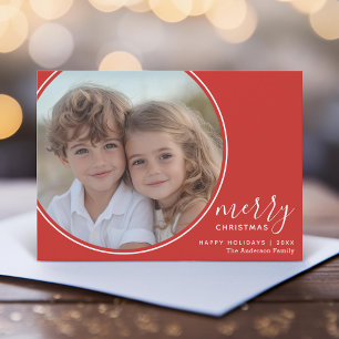 4 Foto Rood Wit Handgeschreven Prettig Kerstfeest Feestdagenkaart