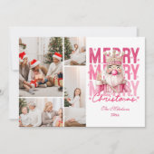 4 Foto  Roze Notenkraker Kerst Feestdagenkaart (Voorkant)