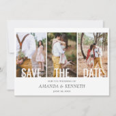 4 Foto Save the Date Wedding Invitation (Voorkant)