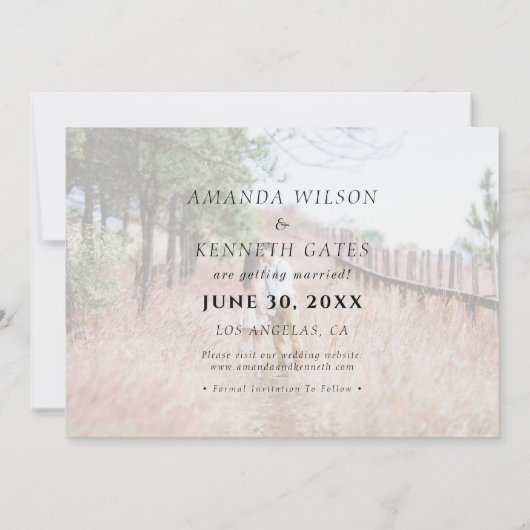 4 Foto Save the Date Wedding Invitation (Achterkant)