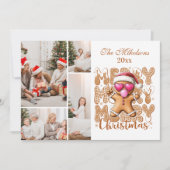 4 Foto Schattige Gingerbread Christmas Feestdagenkaart (Voorkant)