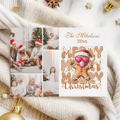 4 Foto Schattige Gingerbread Christmas Feestdagenkaart