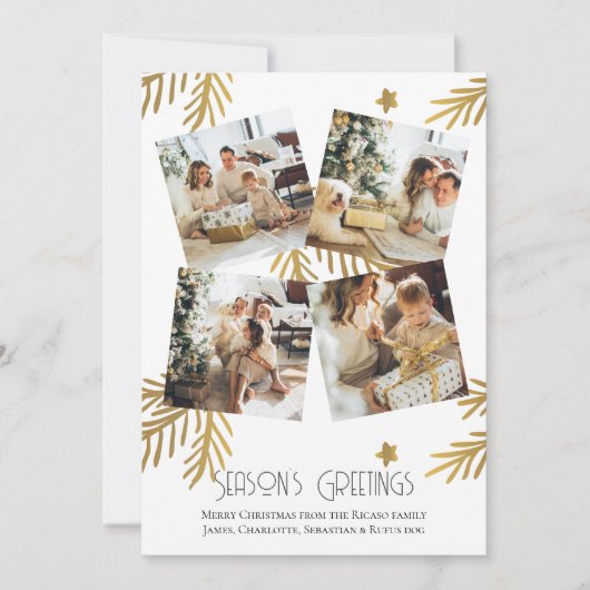 4 Foto Seizoen Groeten Kerstmis sjabloon (Voorkant)
