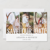 4 Foto Simple Elegant Save Our Date Wedding Kaart (Voorkant)