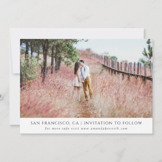 4 Foto Simple Elegant Save the Date Wedding Kaart (Achterkant)