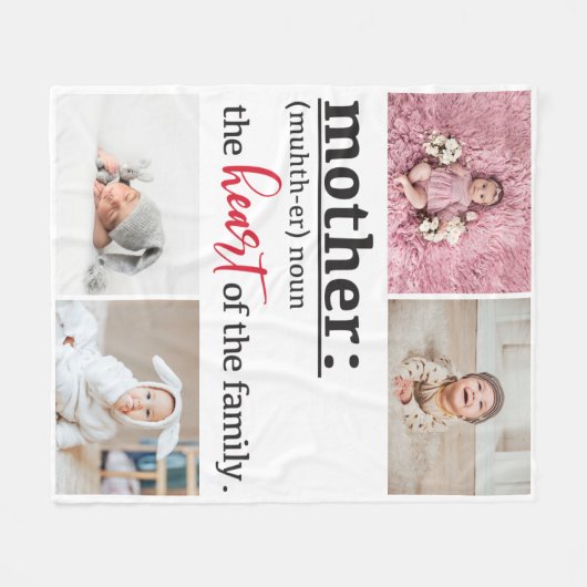 4 foto-sjabloon moederdefinitie fleece deken (Voorkant (Horizontaal))