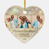 4 Foto Snowflake Keramisch Ornament (Voorkant)