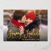 4 FOTO Sparkle Moderne Kerstmis Greeting Gold Folie Feestdagenkaart (Voorkant)