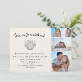 4 Foto Strand Seashell Bestemming Bruiloft Save The Date (Staand voorkant)