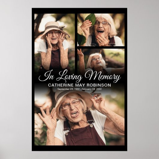 4 foto ter liefdevolle herinnering poster (Voorkant)