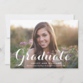 4 Foto Trendy Blauwgroen Blauw Chic Graduation Par Kaart (Voorkant)
