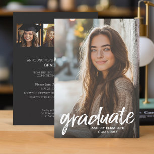 4 Foto Trendy Graduation Party - verticaal Kaart