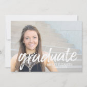 4 foto trendy moderne afstudeerfeest kaart (Voorkant)