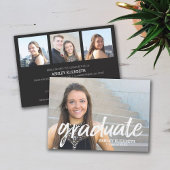 4 foto trendy moderne afstudeerfeest kaart