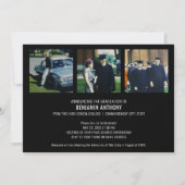 4 Foto Trendy Script Modern Afstuderen Kaart (Achterkant)