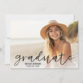 4 Foto Trendy Script Modern Afstuderen Kaart (Voorkant)