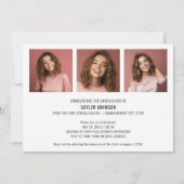 4 Foto Trendy Script Modern Afstuderen Kaart (Achterkant)