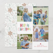 4 Foto Typografie Holiday Card Feestdagenkaart (Voorkant / Achterkant)