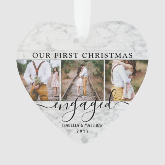 4 Foto van 1 kerst met Faux Marble Heart Ornament (voorkant)