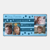 4 foto verblijf positief blauw bureau mat (Voorkant)