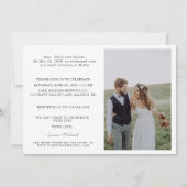 4 foto vieren met ons bruiloft receptie aankondiging (Achterkant)