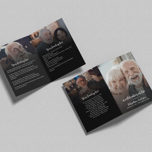 4-foto viering van het leven / begrafenis / gedenk programma