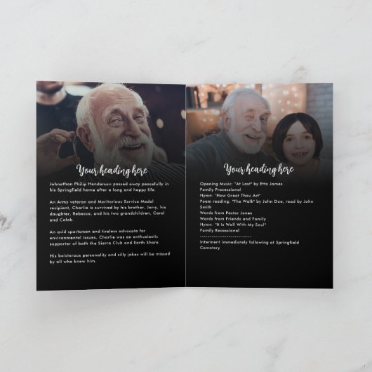 4-foto viering van het leven / begrafenis / gedenk programma (Binnen)